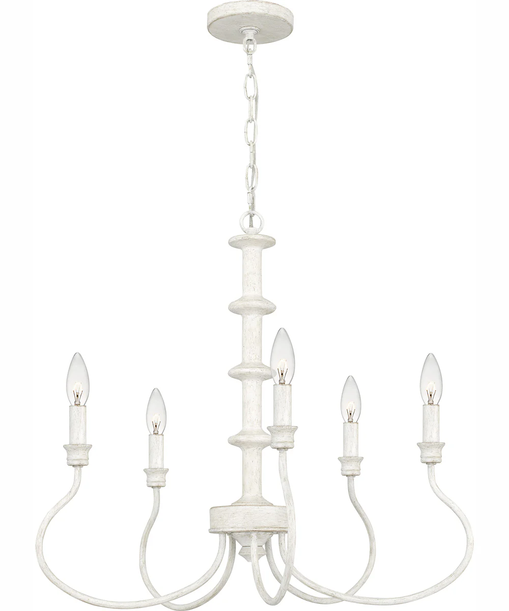 Adela 5-light Chandelier Antique White - Image 2