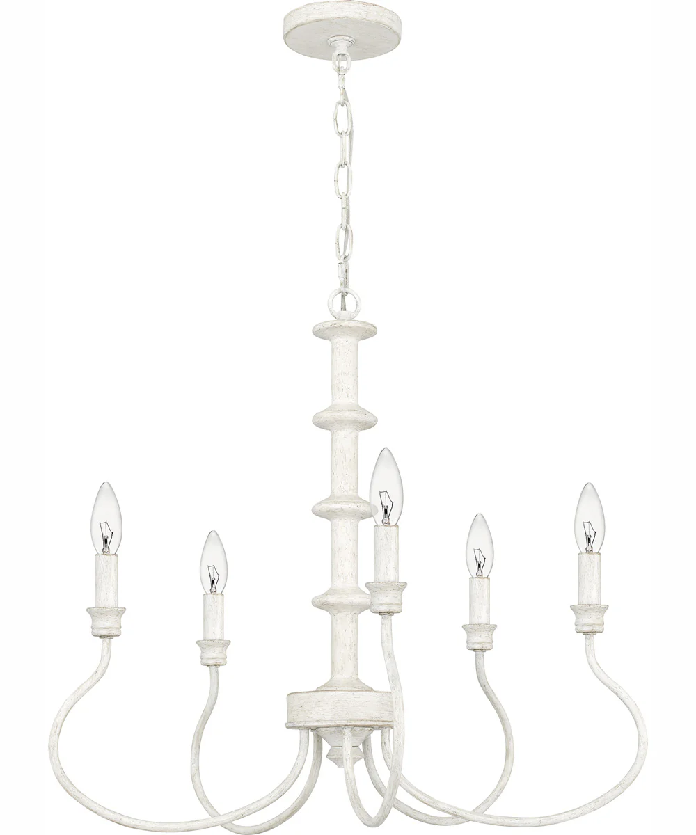 Adela 5-light Chandelier Antique White - Image 3