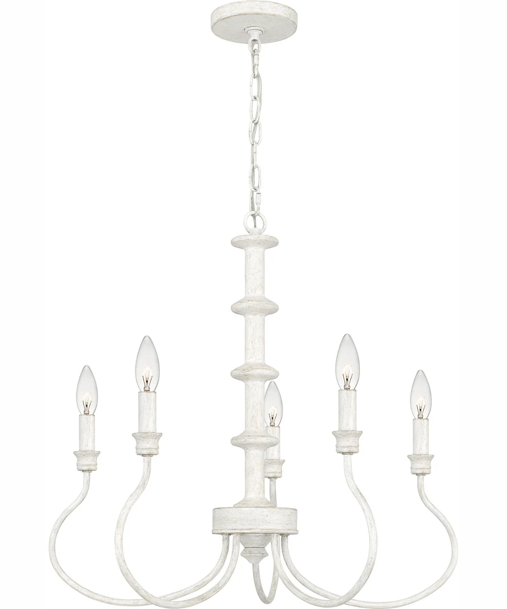 Adela 5-light Chandelier Antique White - Image 4