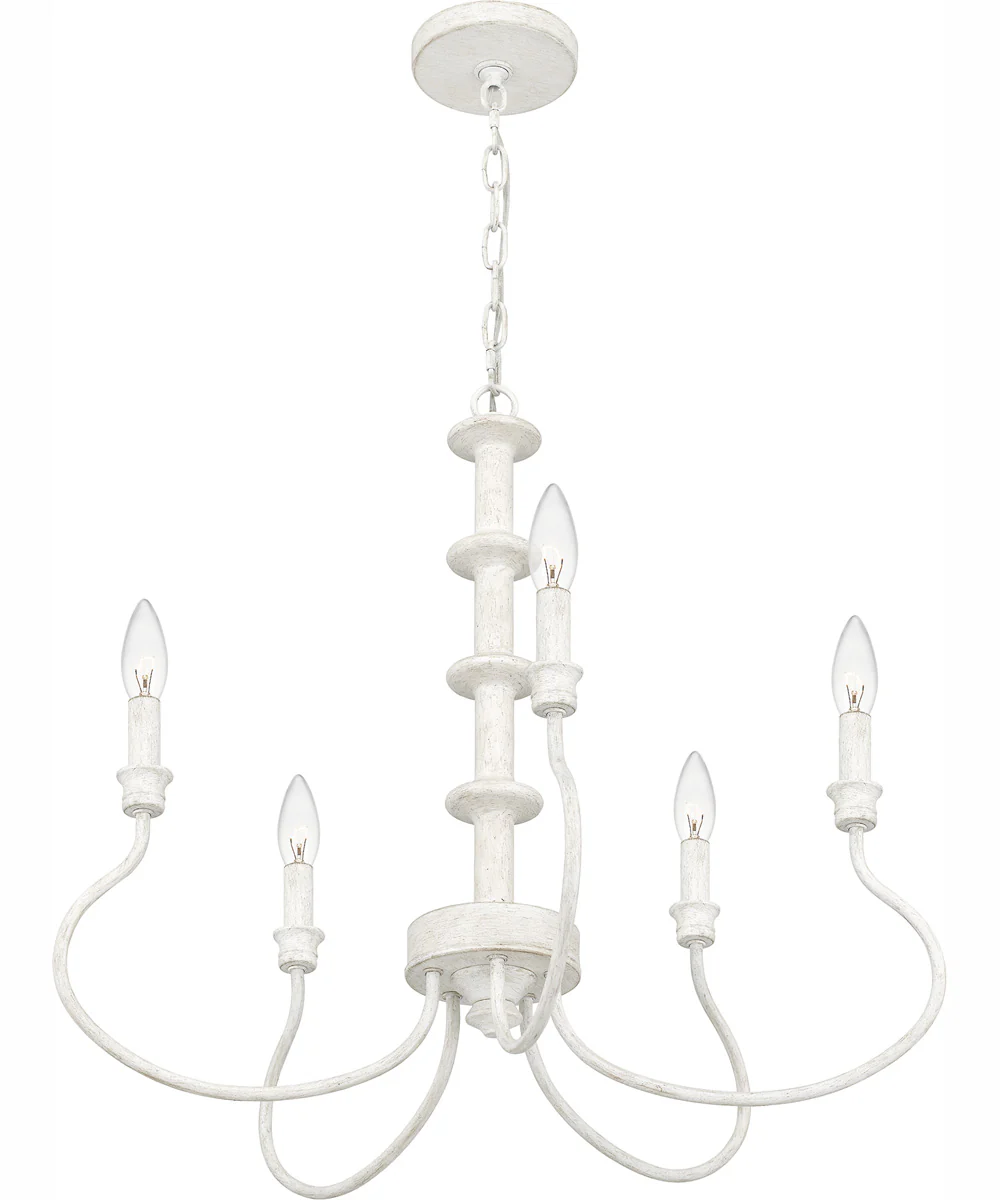 Adela 5-light Chandelier Antique White - Image 5