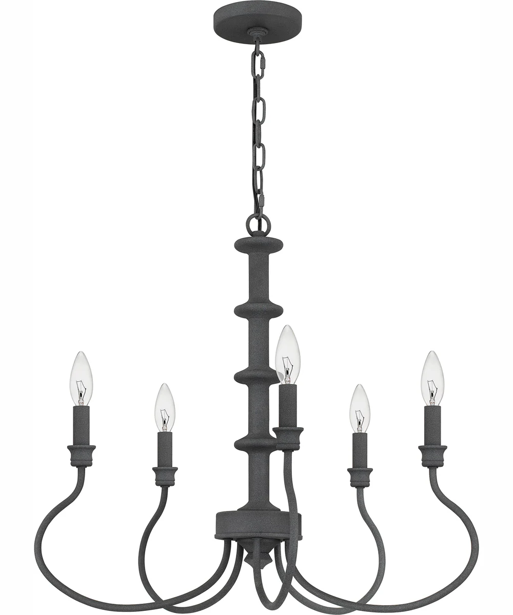 Adela 5-light Chandelier Mottled Black - Image 3