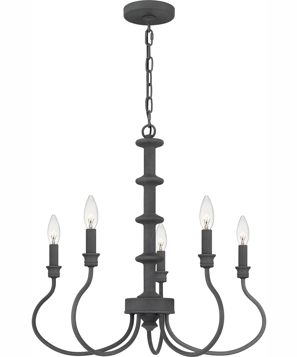 Adela 5-light Chandelier Mottled Black - Image 4