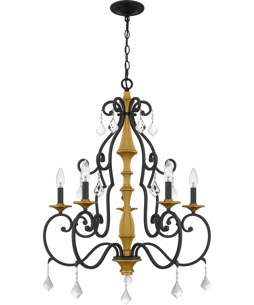Althea 5-light Chandelier Matte Black - Image 3