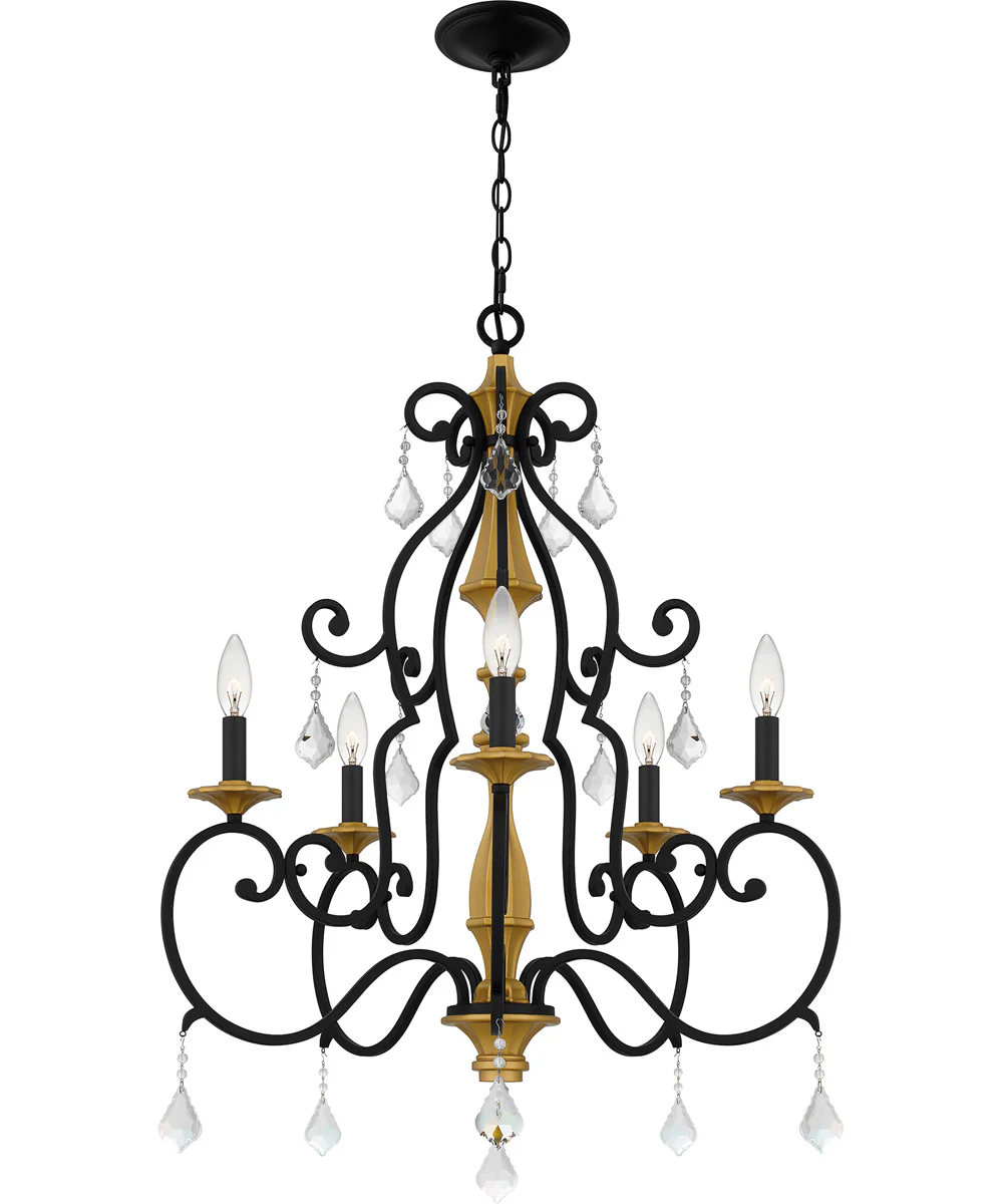 Althea 5-light Chandelier Matte Black - Image 4