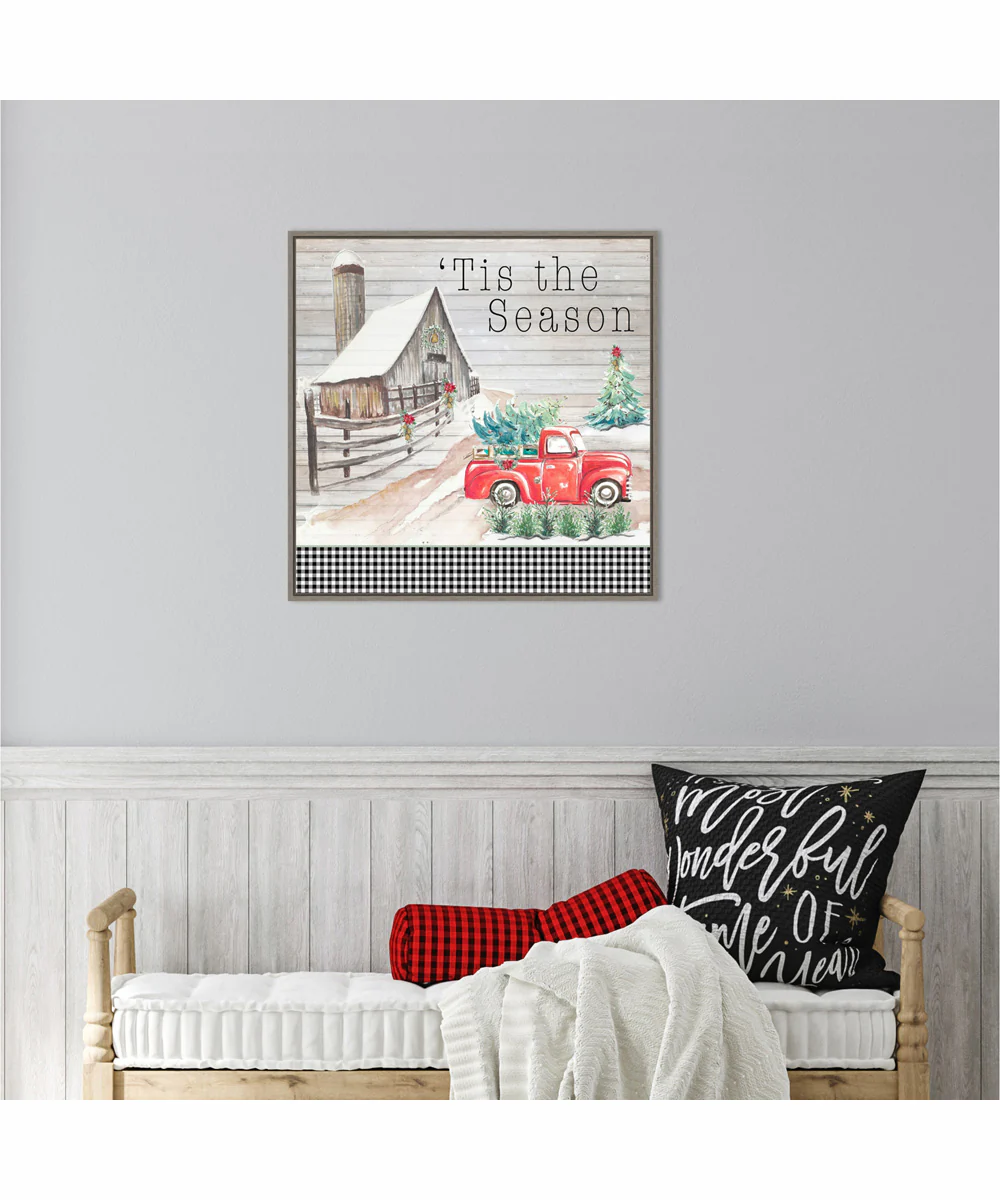 Framed Believe in Holiday Magic IV by Patricia Pinto Canvas Wall Art Print (22 W x 22 H), Sylvie Greywash Frame - Image 2