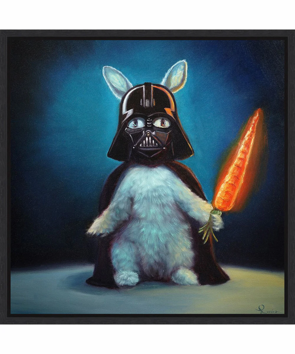 Framed Bunny Vader by Lucia Heffernan Canvas Wall Art Print (22 W x 22 H), Sylvie Black Frame