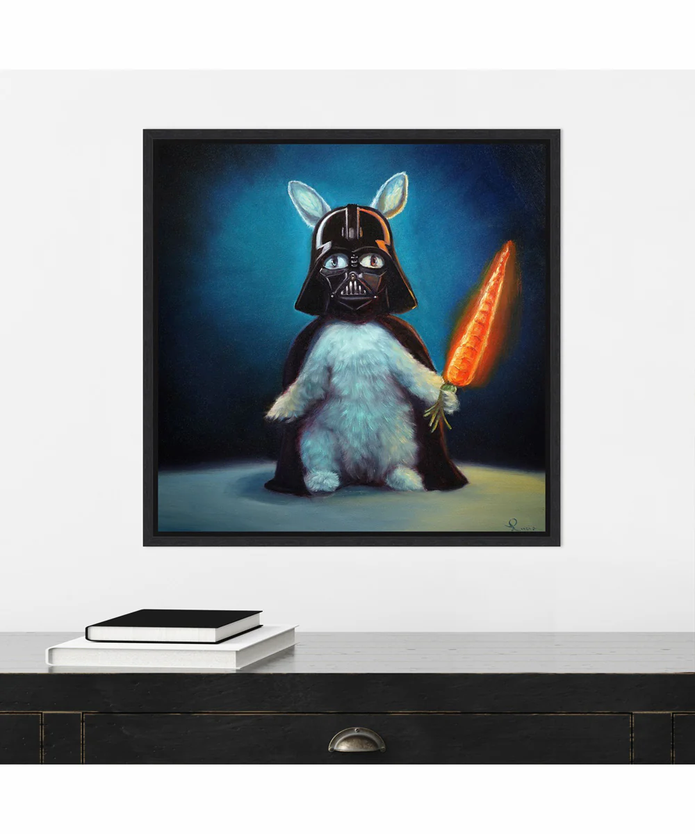 Framed Bunny Vader by Lucia Heffernan Canvas Wall Art Print (22 W x 22 H), Sylvie Black Frame - Image 2