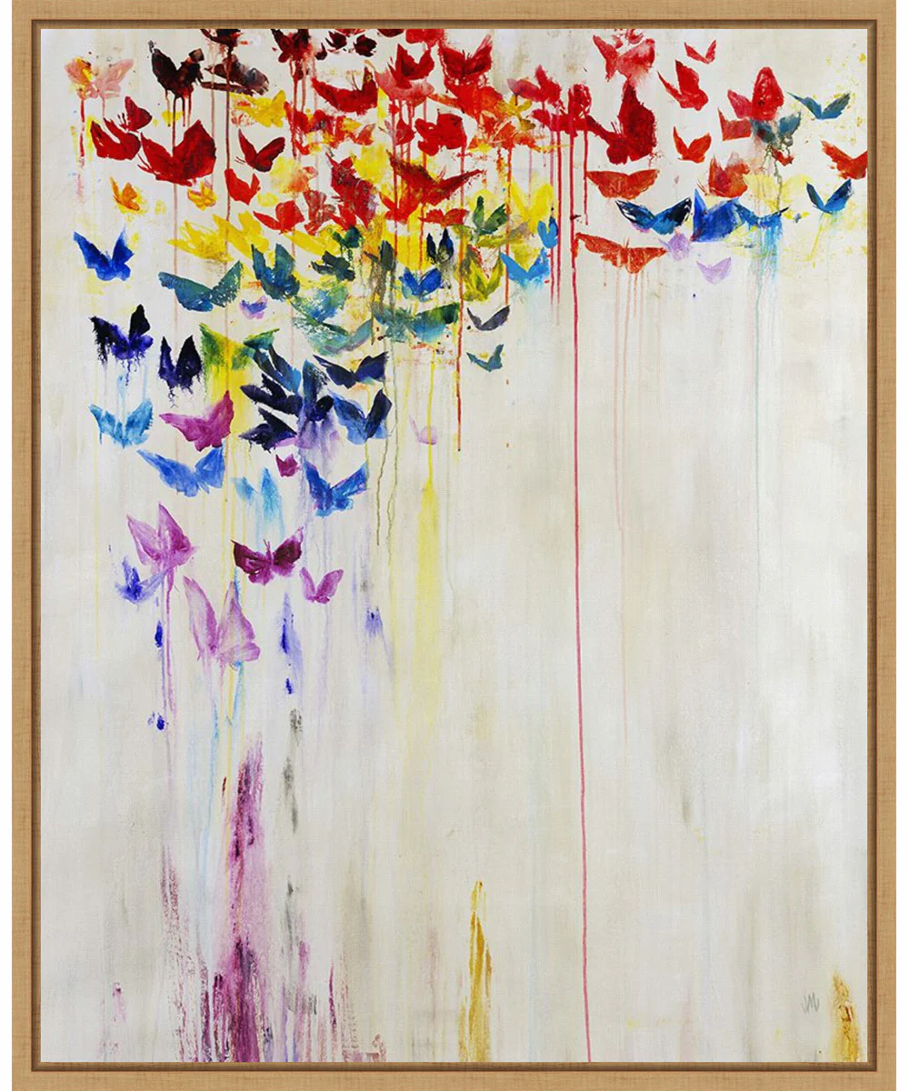 Framed Butterfly Spectrum II by Jodi Maas Canvas Wall Art Print (23 W x 28 H), Sylvie Maple Frame
