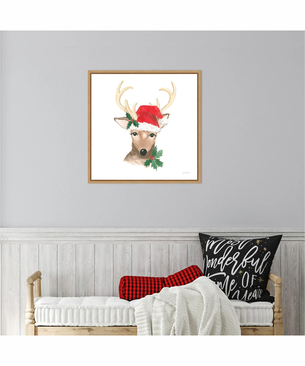 Framed Critter Greetings VIII by Jenaya Jackson Canvas Wall Art Print (22  W x 22  H), Sylvie Maple Frame - Image 2