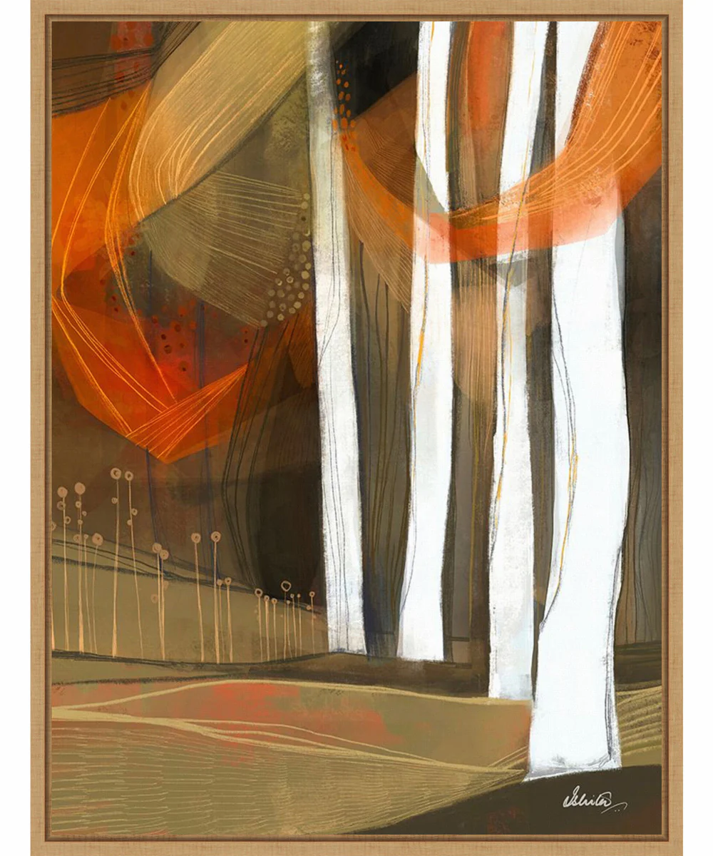 Framed Ethereal Fall Forest by Ishita Banerjee Canvas Wall Art Print (23 W x 30 H), Sylvie Maple Frame
