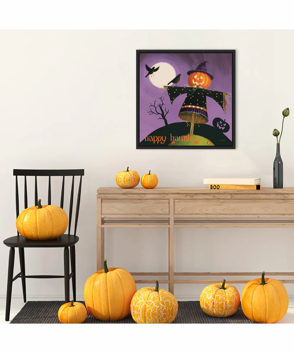 Framed Happy Haunting V by Lisa Audit Canvas Wall Art Print (22  W x 22  H), Sylvie Black Frame - Image 2