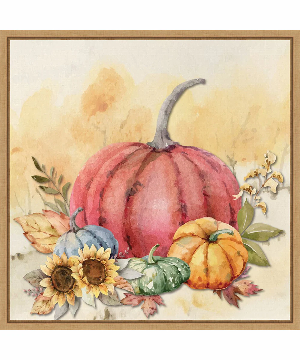Framed Harvest Pumpkins II by Art Nd Canvas Wall Art Print (22 W x 22 H), Sylvie Maple Frame