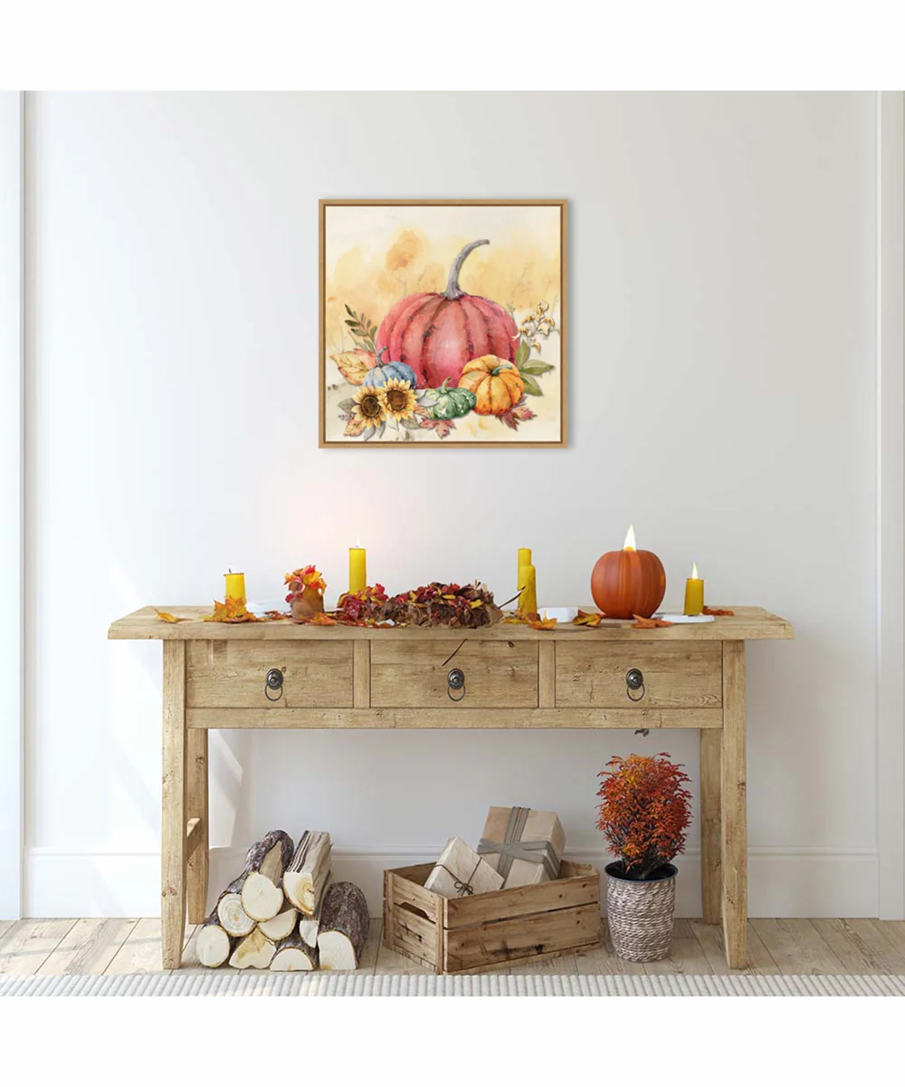 Framed Harvest Pumpkins II by Art Nd Canvas Wall Art Print (22 W x 22 H), Sylvie Maple Frame - Image 2