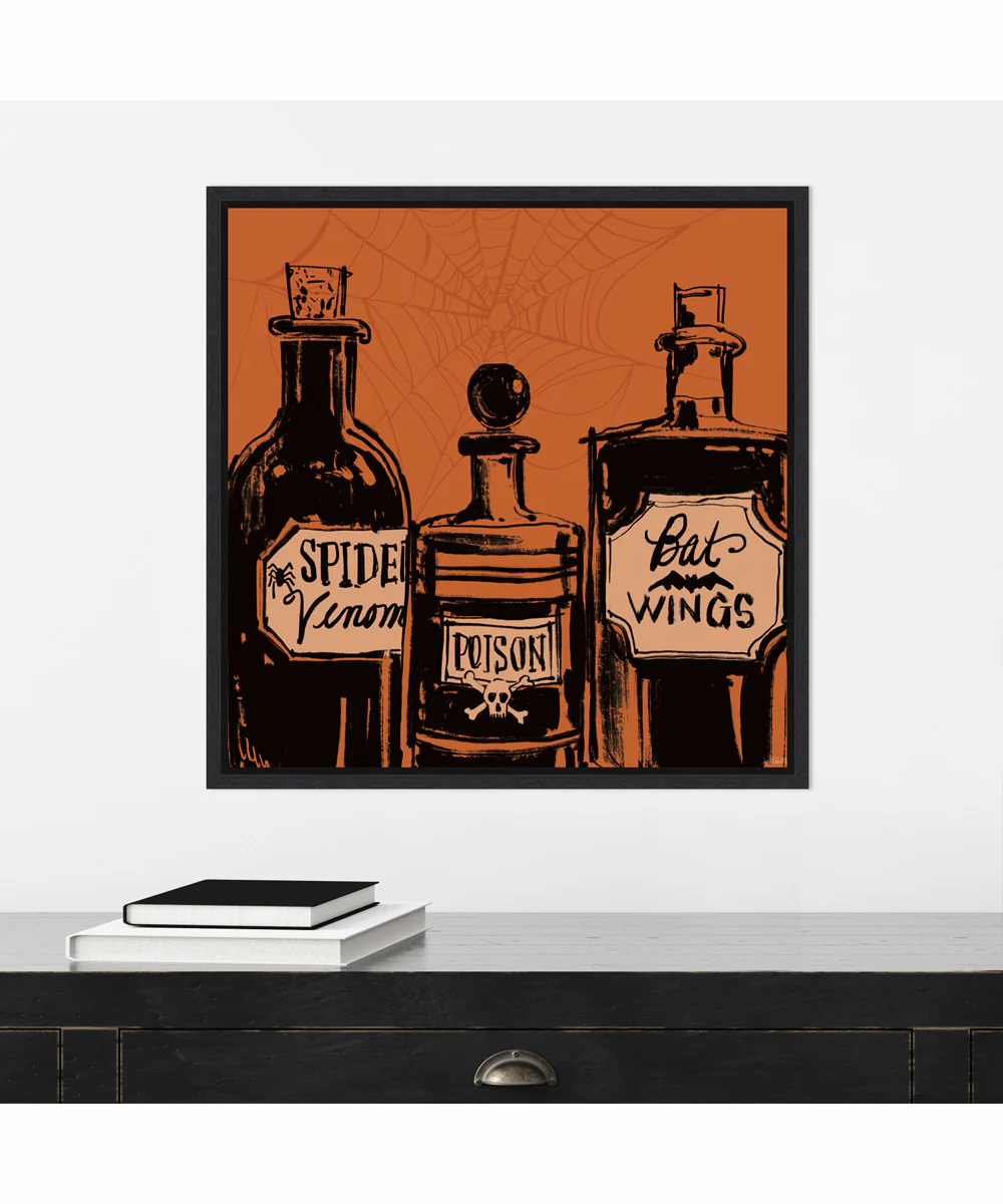 Framed Haunted Halloween IX by Anne Tavoletti Canvas Wall Art Print (22 W x 22 H), Sylvie Black Frame - Image 2
