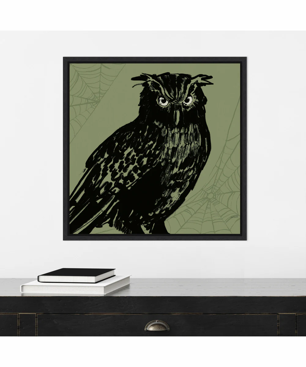 Framed Haunted Halloween X by Anne Tavoletti Canvas Wall Art Print (22 W x 22 H), Sylvie Black Frame - Image 2