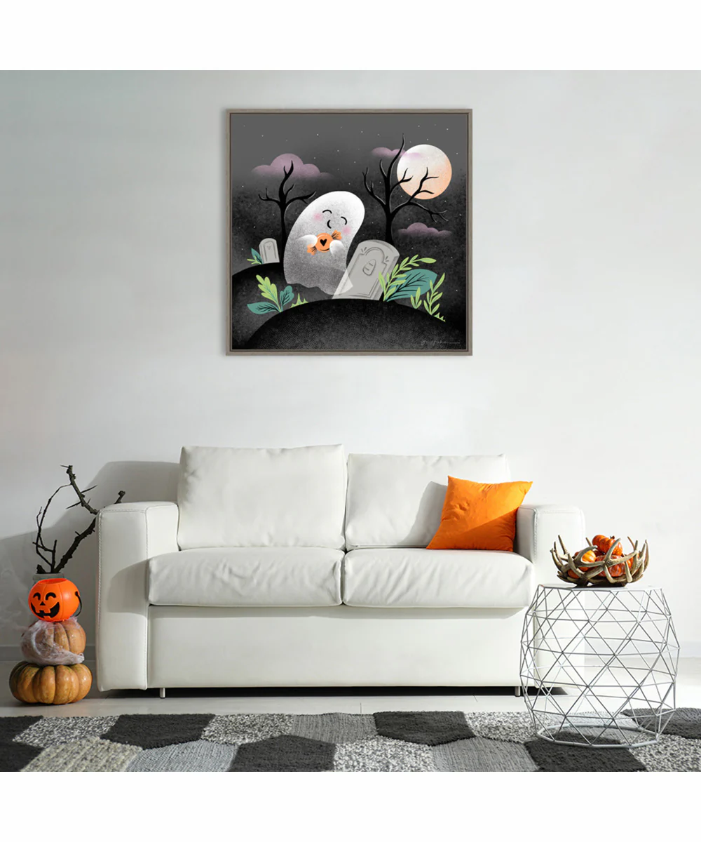 Framed Hocus Pocus Halloween IV by Gia Graham Canvas Wall Art Print (30  W x 30  H), Sylvie Greywash Frame - Image 2