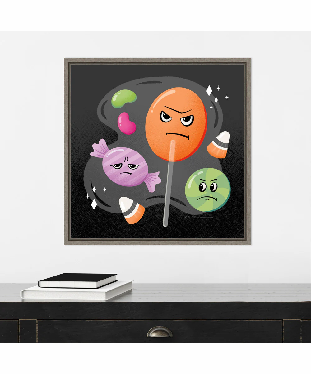 Framed Hocus Pocus III by Gia Graham Canvas Wall Art Print (22 W x 22 H), Sylvie Greywash Frame - Image 2