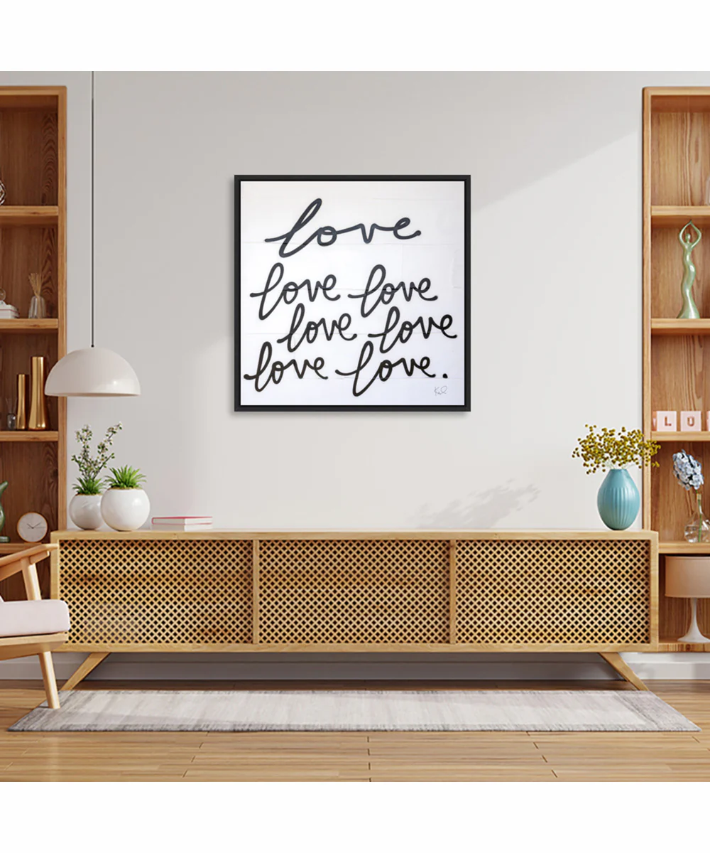 Framed Love Times Seven Sq by Kent Youngstrom Canvas Wall Art Print (30 W x 30 H), Sylvie Black Frame - Image 2