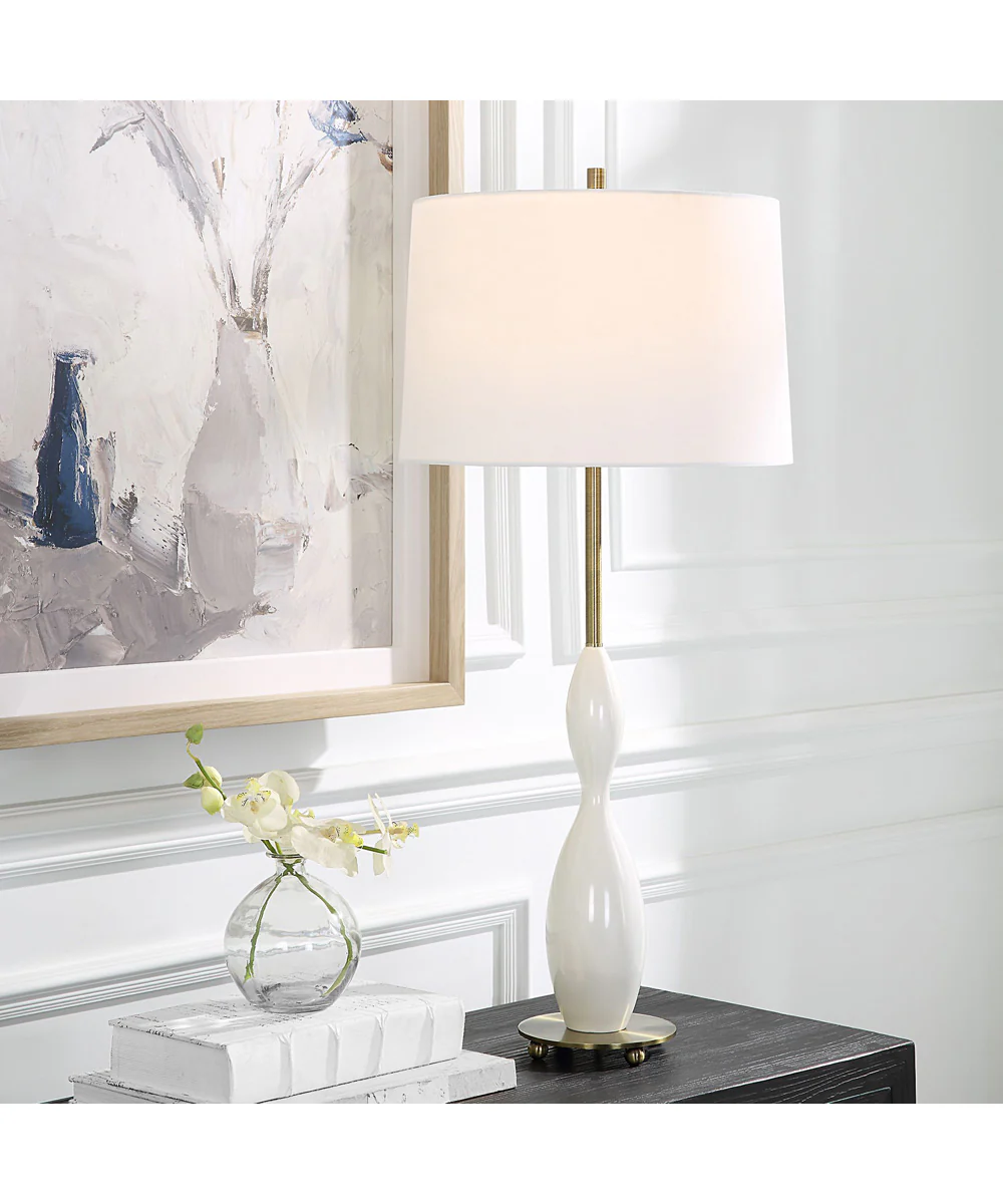 Annora Glossy White Table Lamp - Image 2