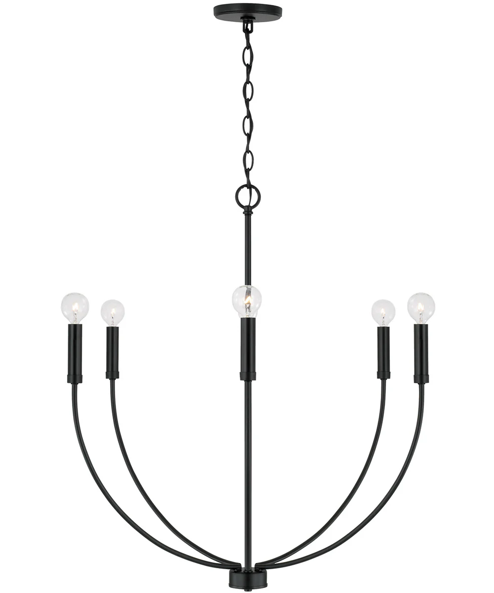 Ansley 6-Light Chandelier Matte Black - Image 4