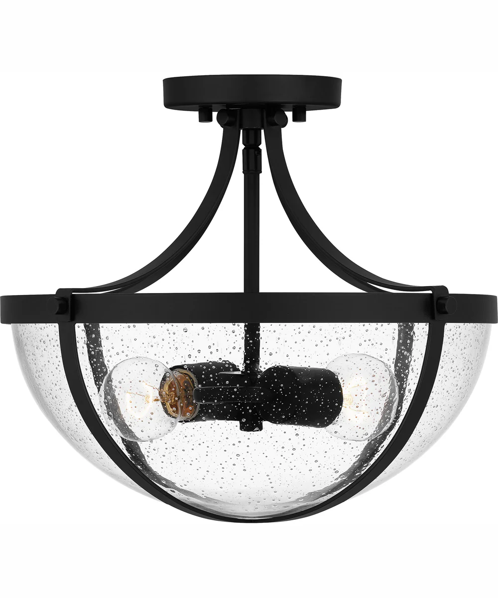 Antebellum Medium 2-light Semi Flush Mount Matte Black - Image 4