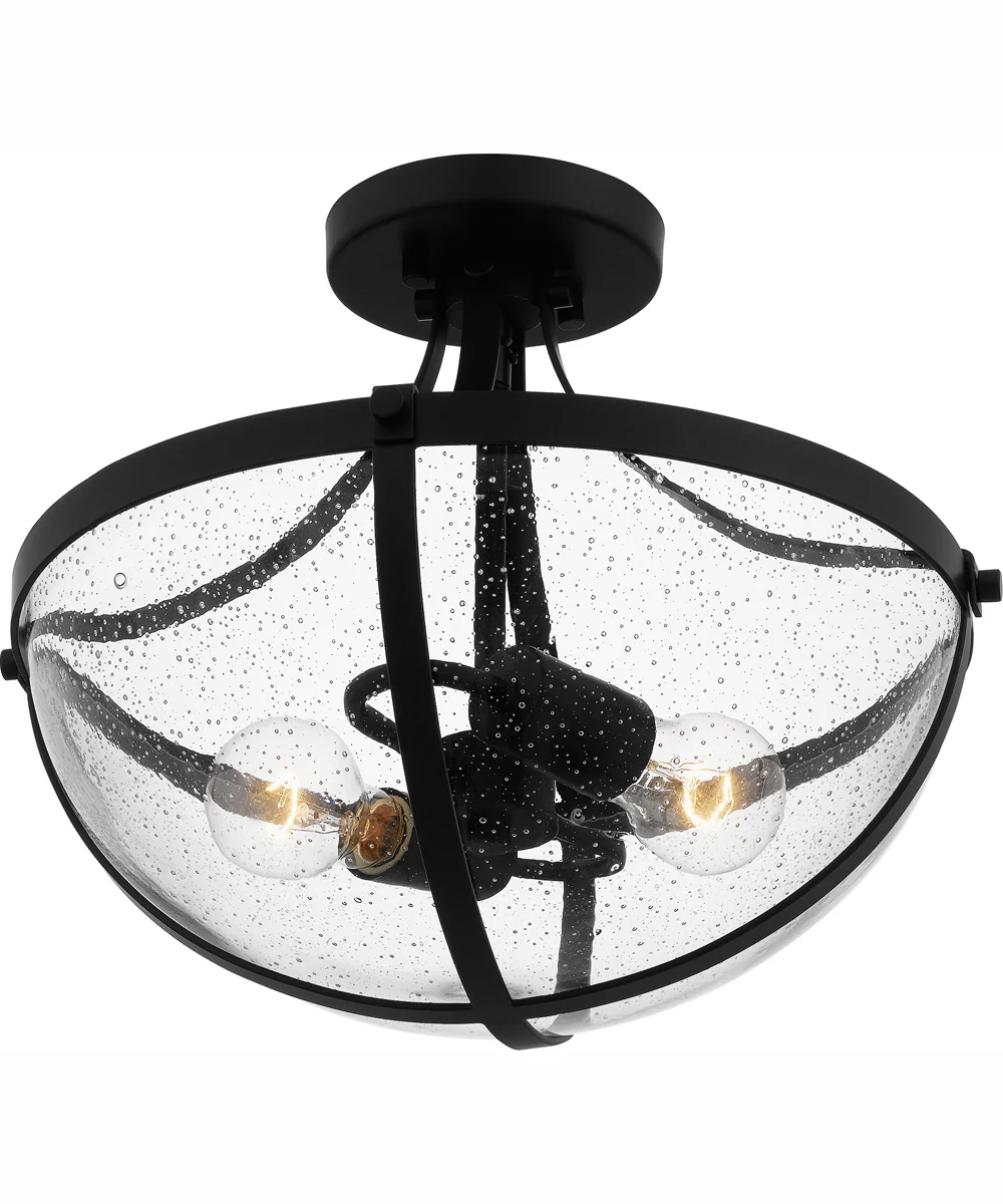 Antebellum Medium 2-light Semi Flush Mount Matte Black - Image 5