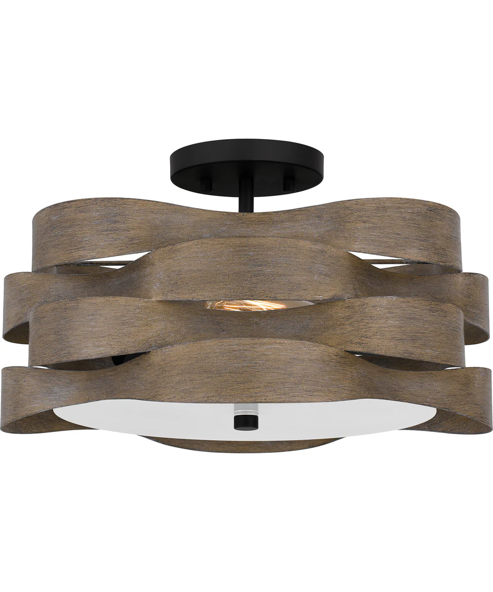 Appleton Medium 2-light Semi Flush Mount Matte Black