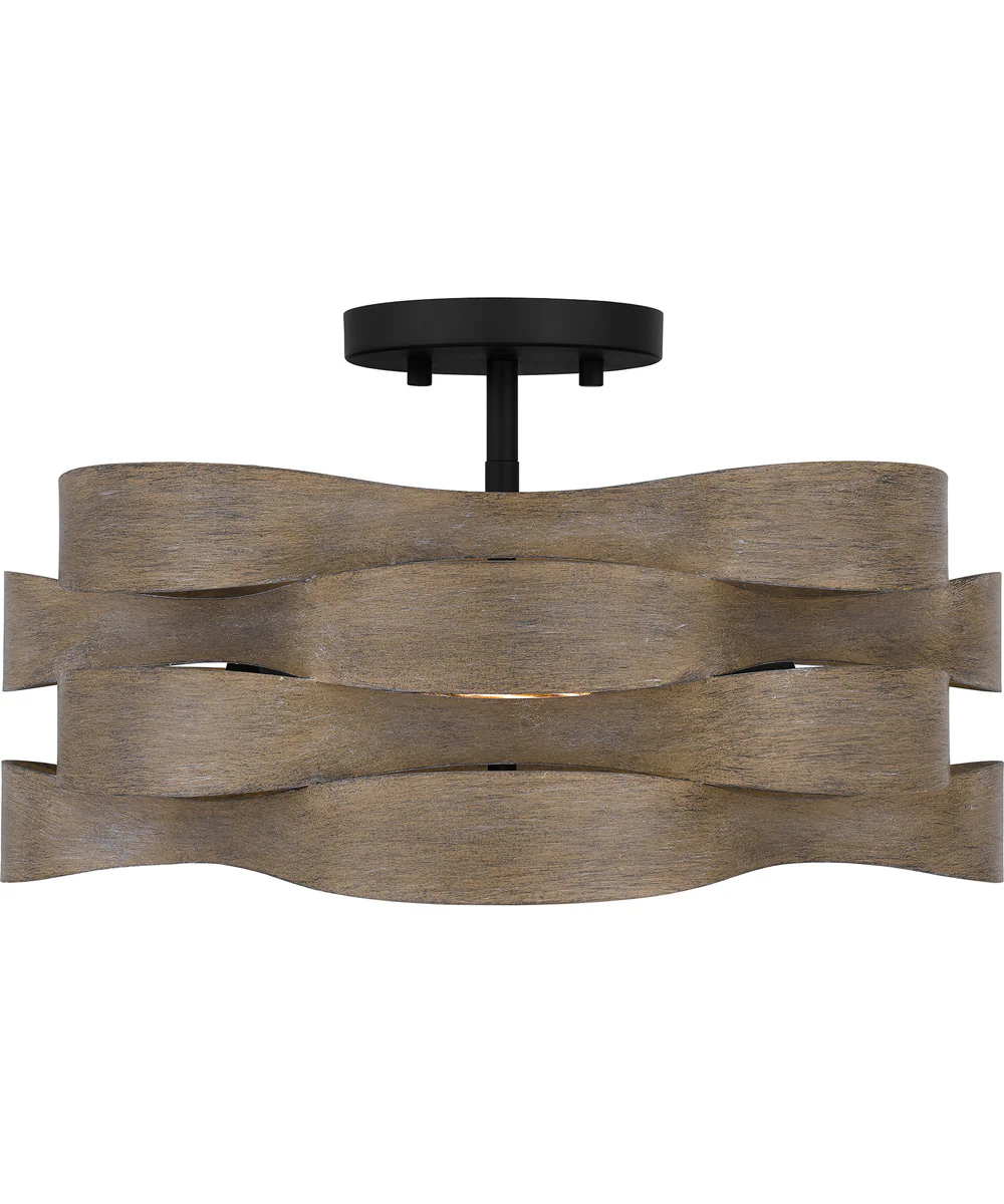 Appleton Medium 2-light Semi Flush Mount Matte Black - Image 3