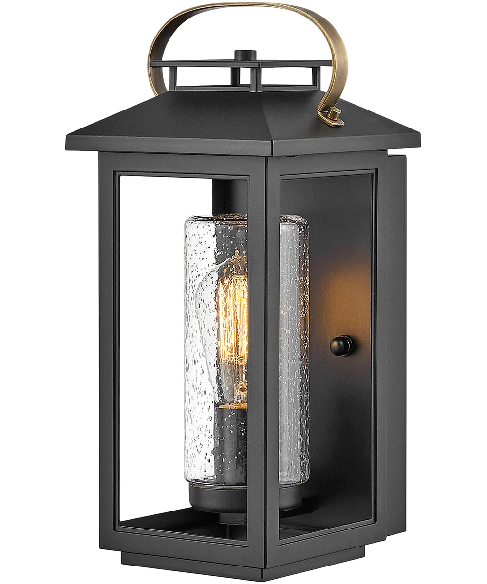 Atwater Coastal Elements 1-Light Small Outdoor Wall Mount Lantern in Black