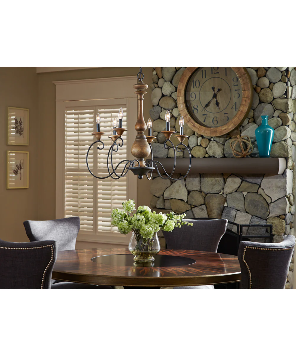 Auburn 6-light Chandelier Rustic Black - Image 6