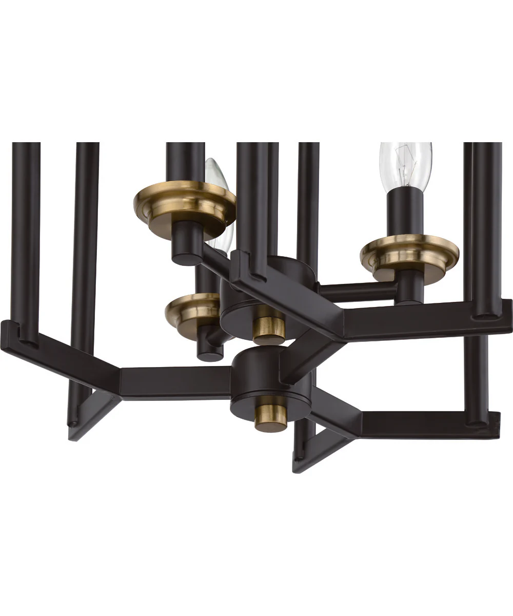 Avante Grand 3-Light Convertible Semi Flush Flat Black/Satin Brass - Image 5