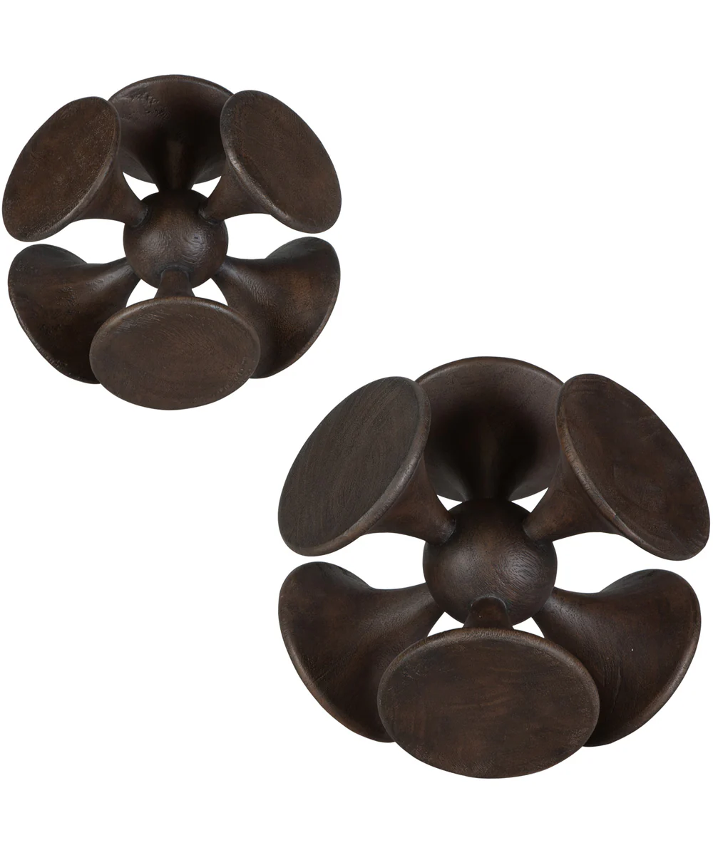 Balanced Harmony Dark Wooden Sculptures Set of 2 - Image 3