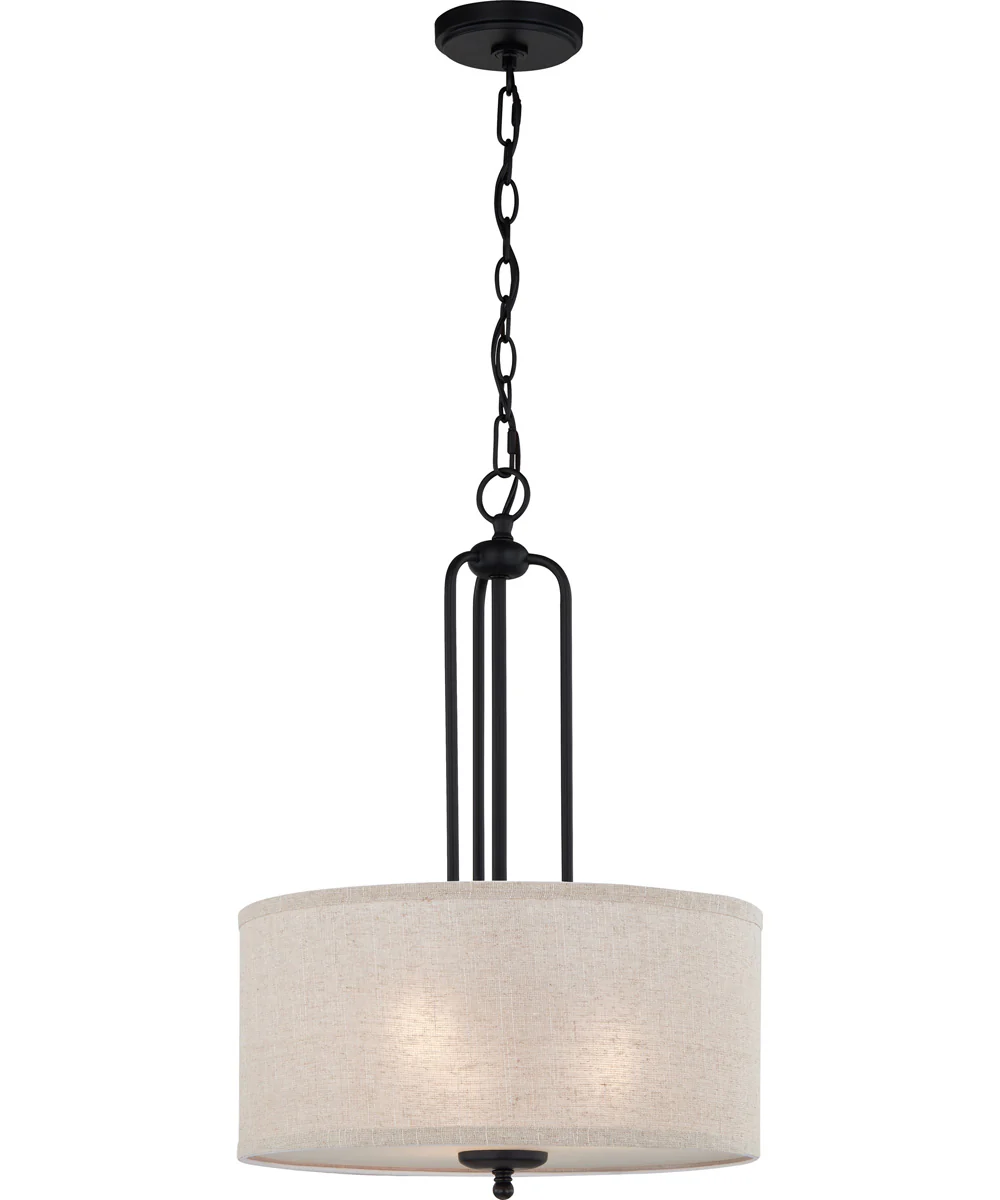 Blanche 3-light Pendant Matte Black - Image 2