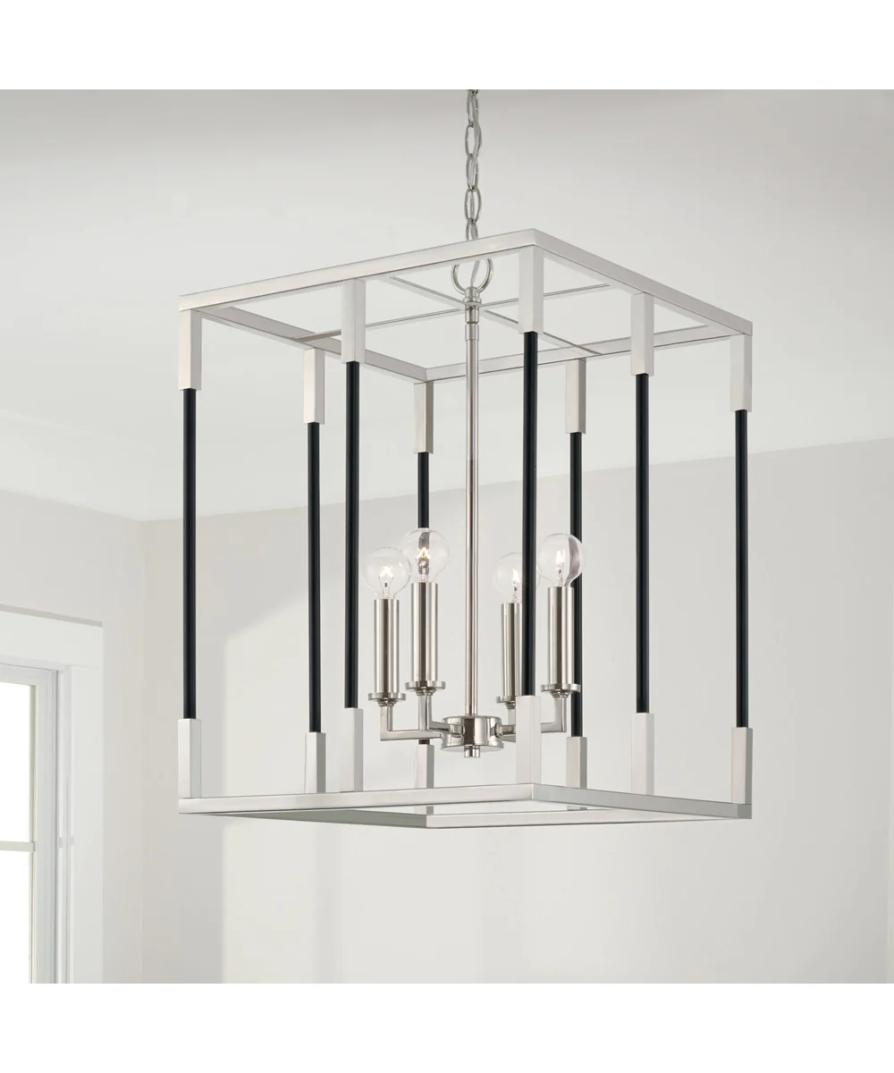Bleeker 4-Light Foyer Polished Nickel and Black - Image 2
