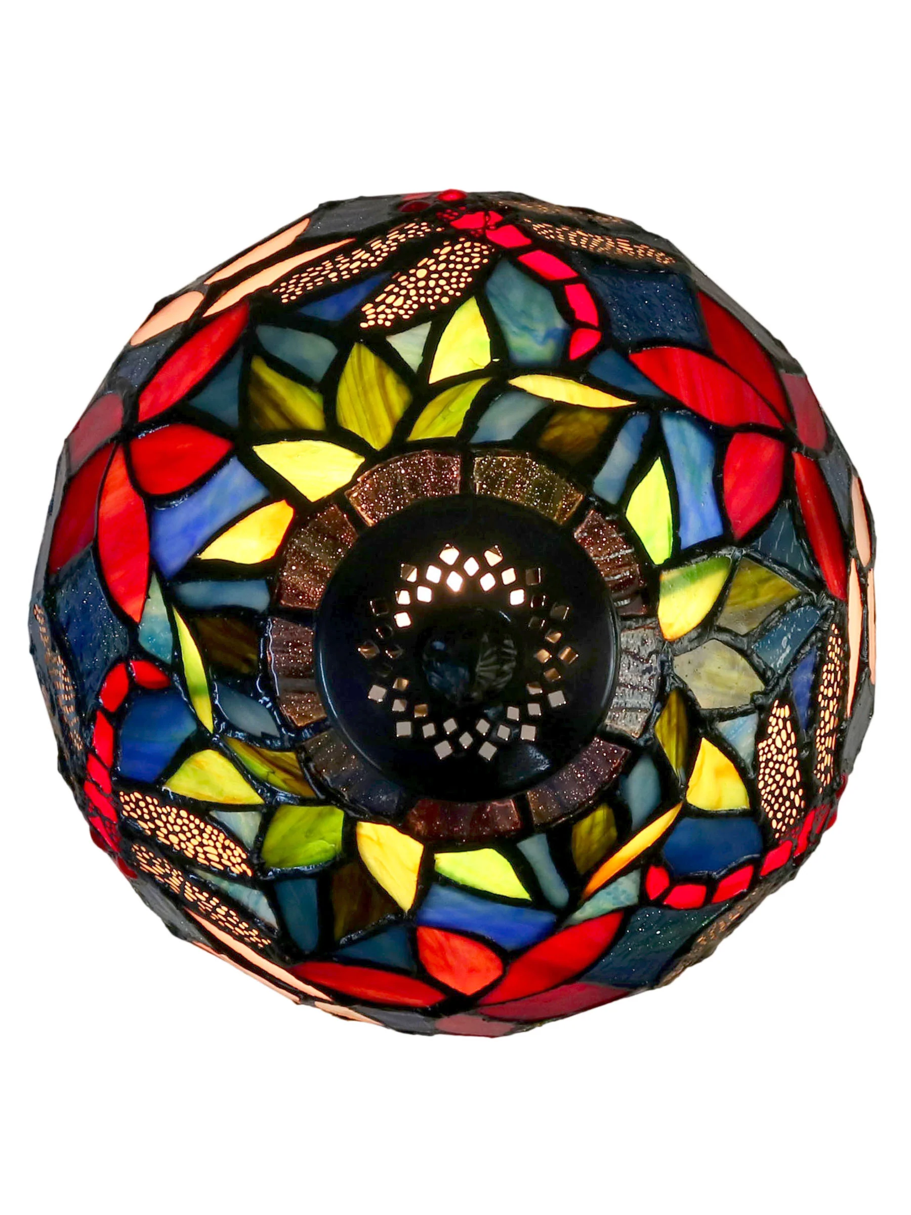 Borrdego Dragonfly 14.25 Inch Tall Handmade Tiffany Accent Lamp - Image 5