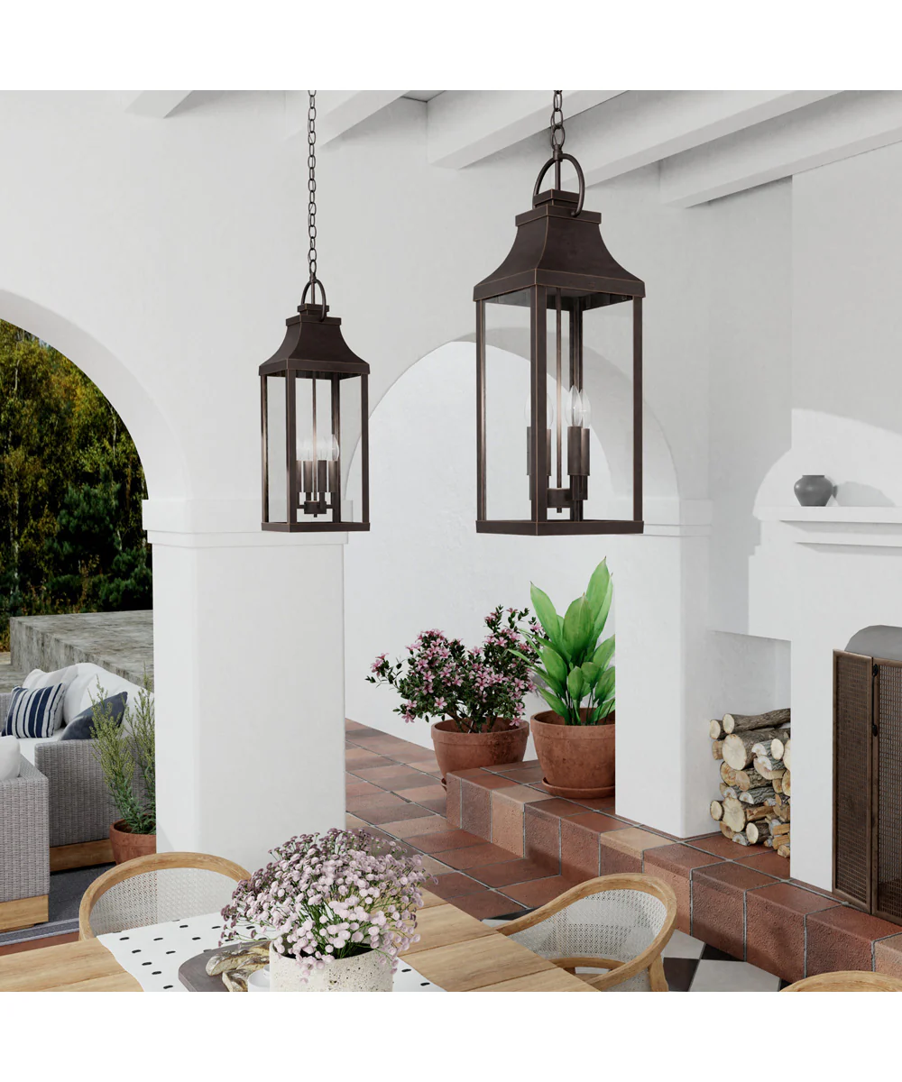Bradford 4-Light Outdoor Hanging-Lantern Rain or Shine - Oiled Bronze - Image 2