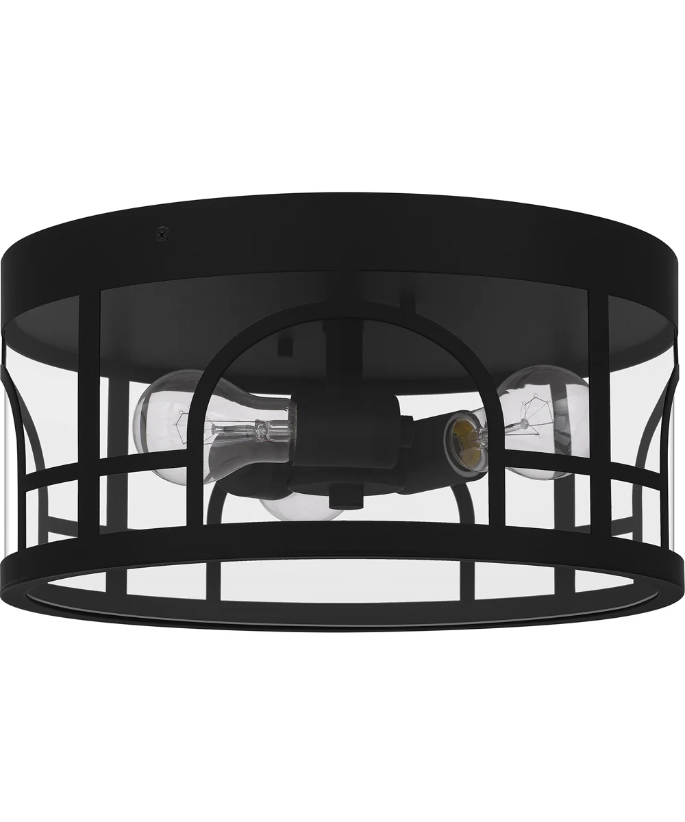Brampton 3-light Flush Mount Matte Coastal Armour Aluminum Black - Image 3