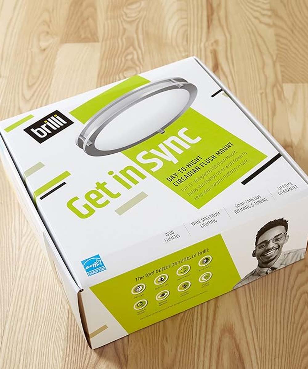 Brilli 13"W 1-Light LED "Get in Sync" Day-to-Night Circadian Flush Mount Light Fixture - Image 6