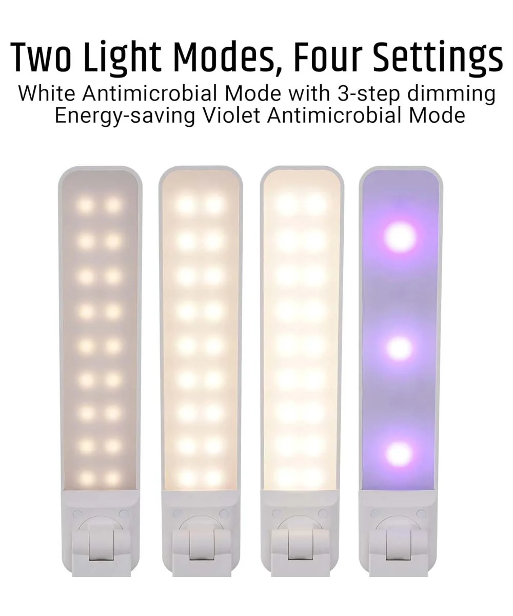 Brilli 15"H Bright-Clean Antimicrobial LED Desk Lamp Matte White Finish with Wireless Charging - Image 7