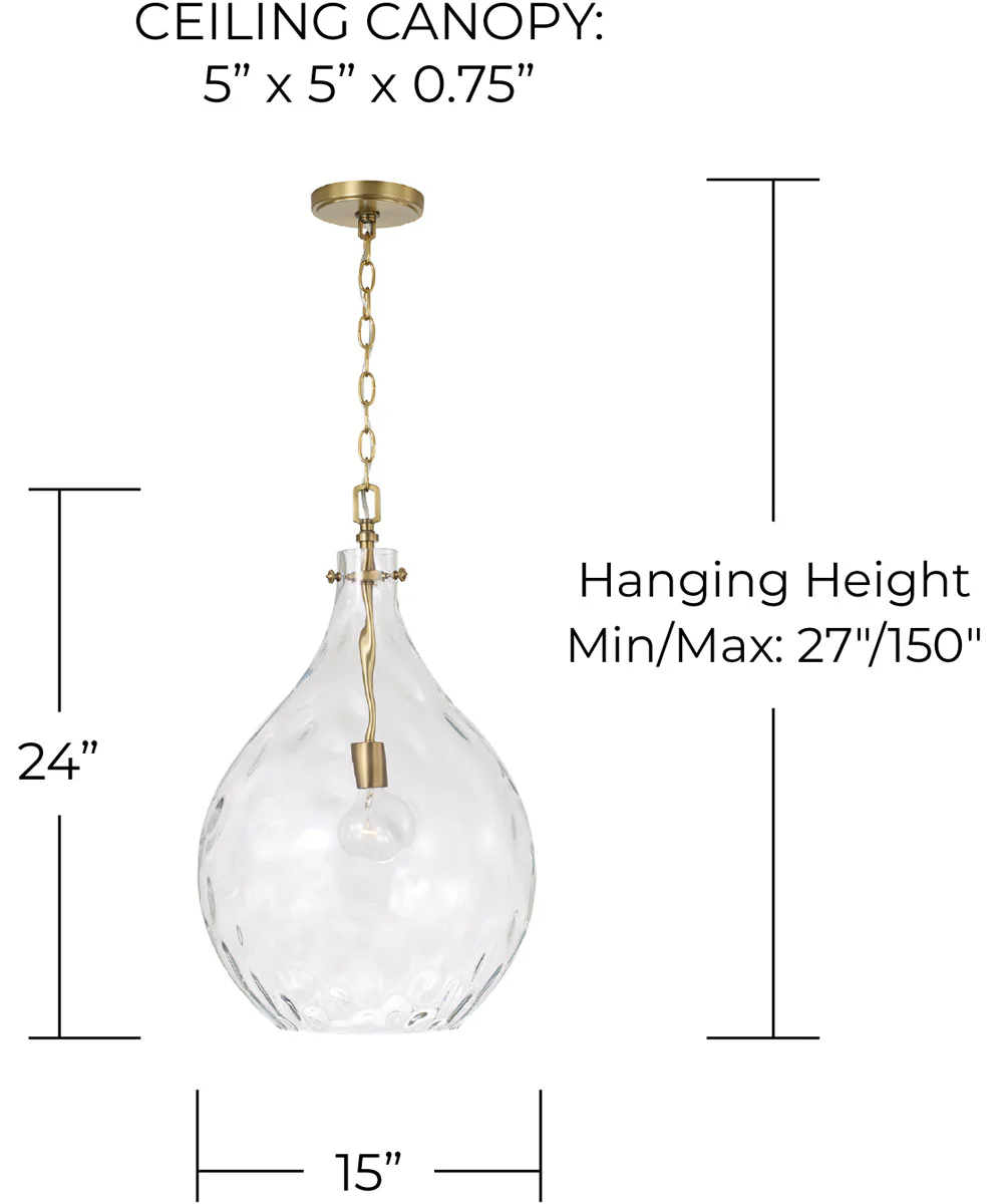 Bristol 1-Light Pendant Aged Brass - Image 4