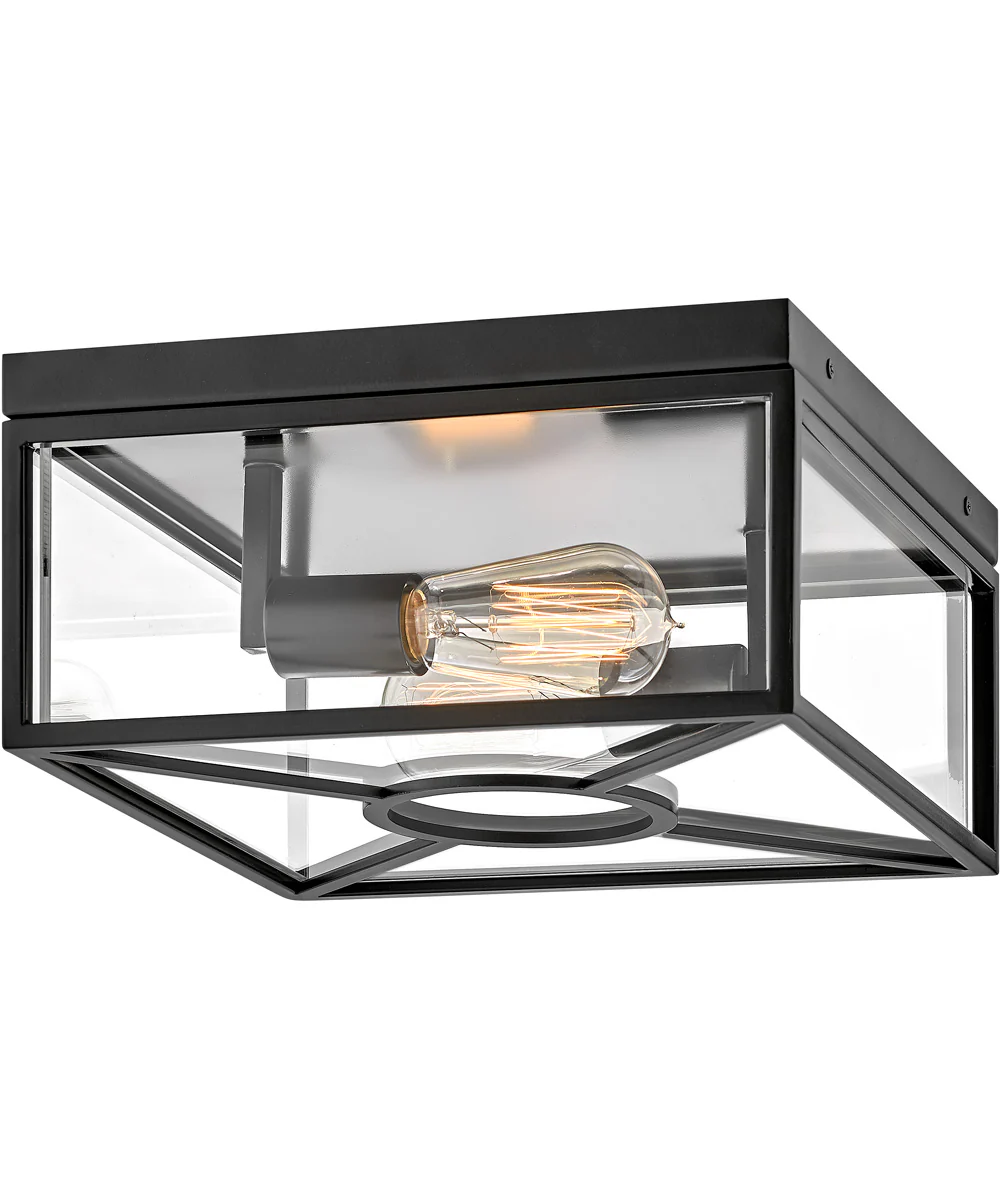 Brixton Coastal Elements  2-Light Medium Flush Mount in Black