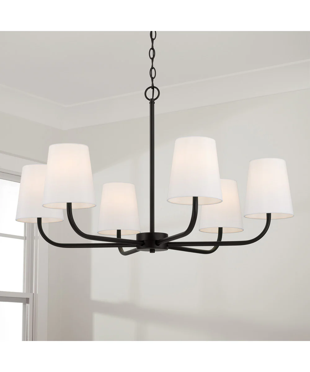 Brody 6-Light Chandelier Matte Black - Image 2