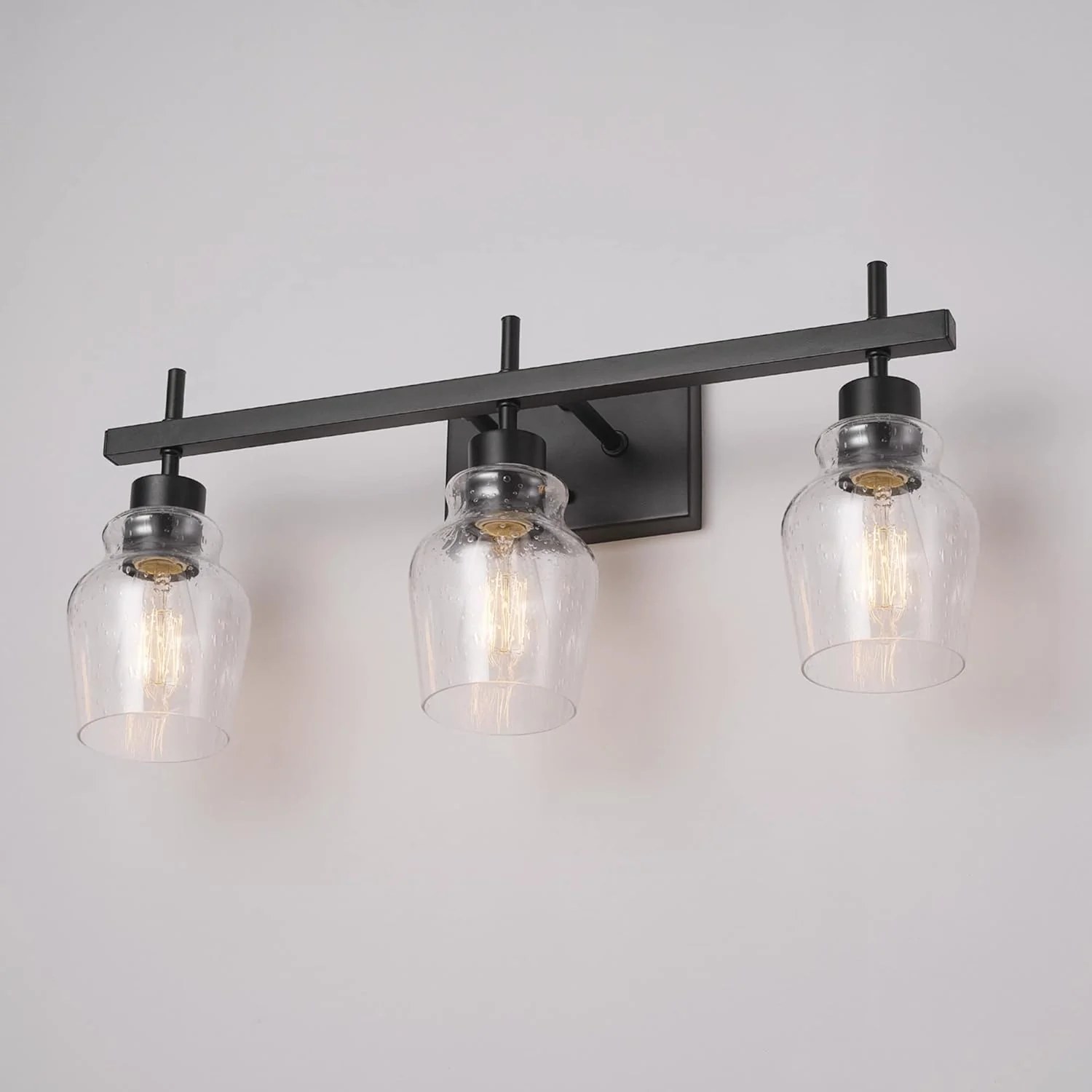 Bunbury 5-Piece "All-in-One" Bathroom Set, Matte Black, 3-Light Vanity Light Combo - Image 5