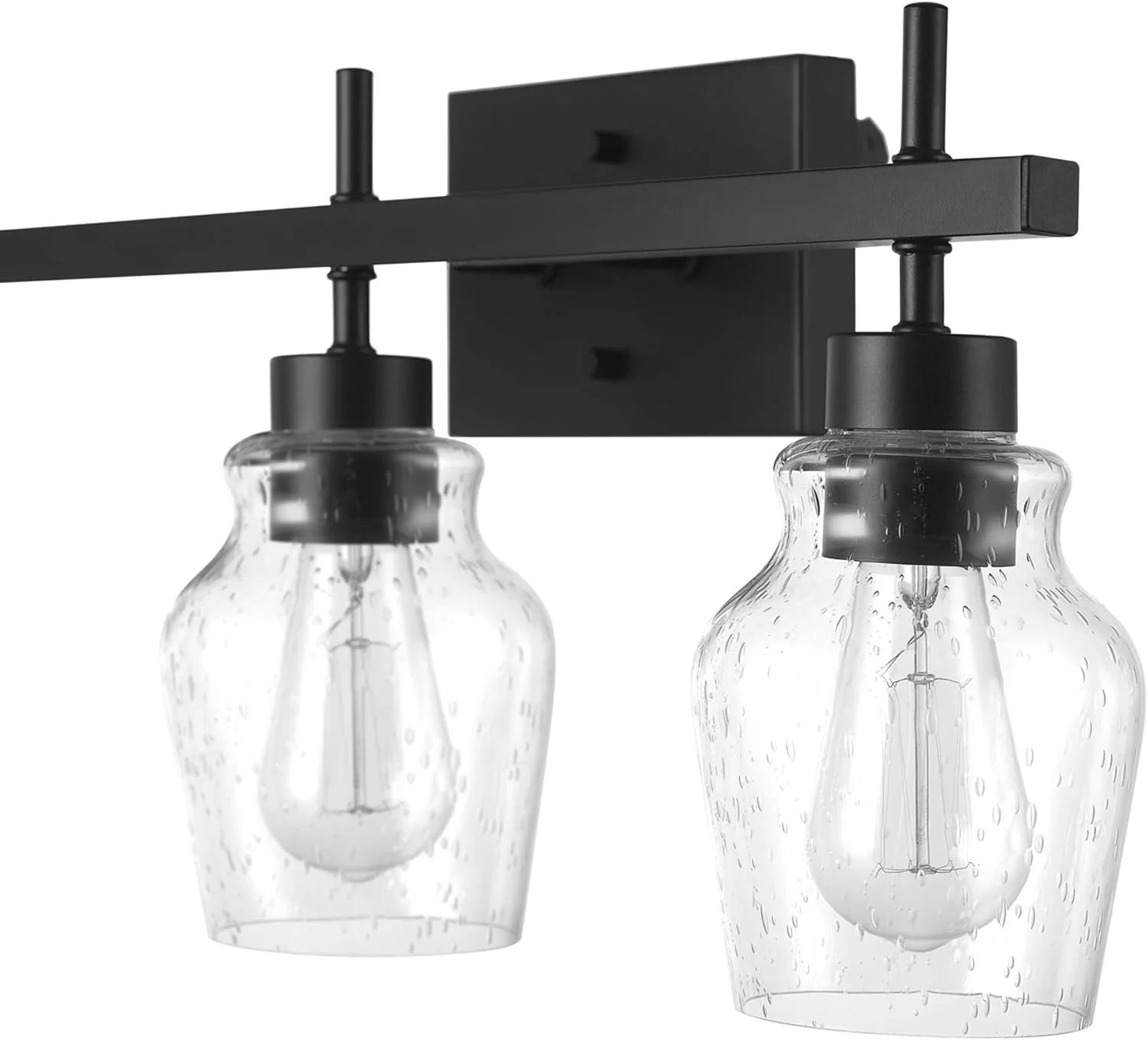 Bunbury 5-Piece "All-in-One" Bathroom Set, Matte Black, 3-Light Vanity Light Combo - Image 8