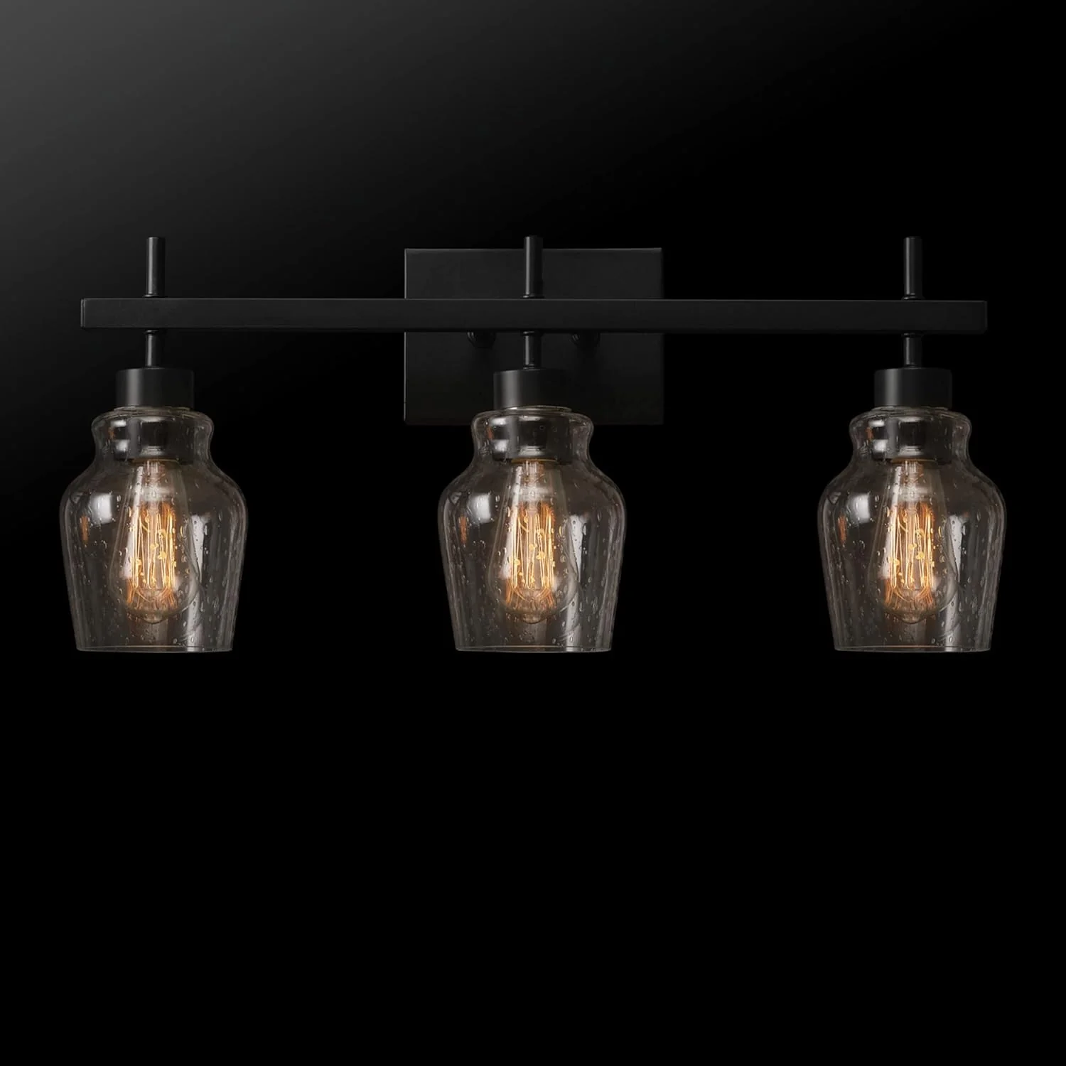 Bunbury 5-Piece "All-in-One" Bathroom Set, Matte Black, 3-Light Vanity Light Combo - Image 9