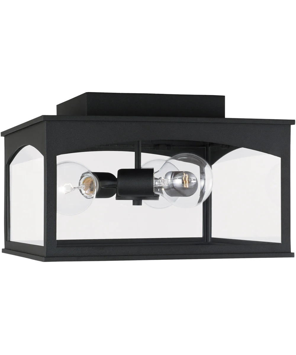 Burton 3-Light Outdoor Flush Rain or Shine - Black - Image 3