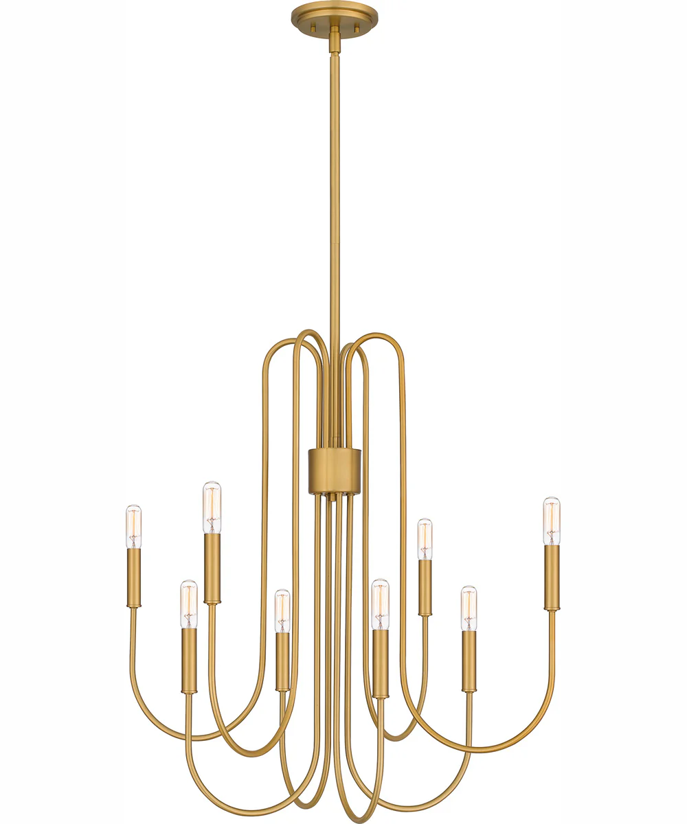 Cabry 8-light Chandelier Brushed Weathered Brass - Image 2