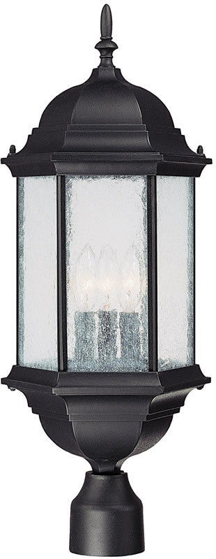 24"H Main Street 3-Light Outdoor Rain or Shine - Black