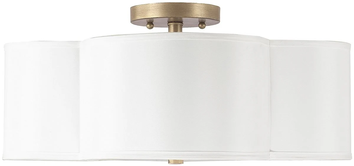 18"W Quinn 4-Light Semi-Flush Brushed Gold