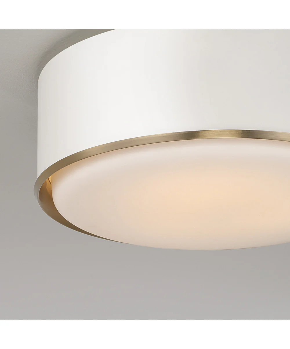 Carlton 3-Light Flush Matte Brass and White - Image 4
